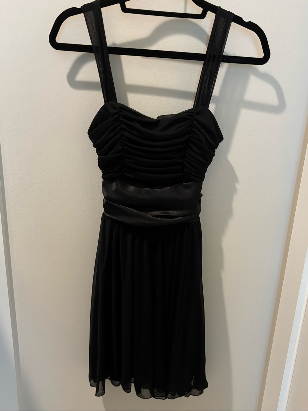 Black Ruched Bodice Cocktail Dress